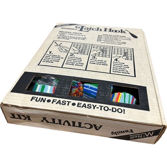 VTG McNeill LARGE Latch Hook Rug Kit 1983 No. 7611 Balloon II Wall Decor Hanging - Picture 8 of 16